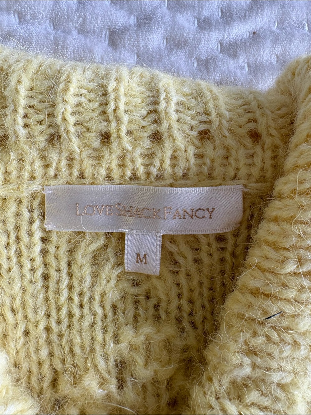 Cropped Yellow Cable-Knit Sweater with Peter Pan Collar - Picture 5 of 5